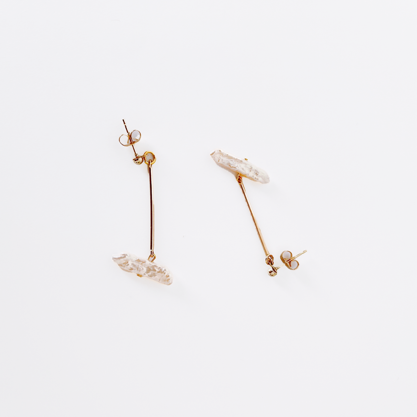 T Earring of Keshi Pearl, Earrings for Women by Hikaru Pearl