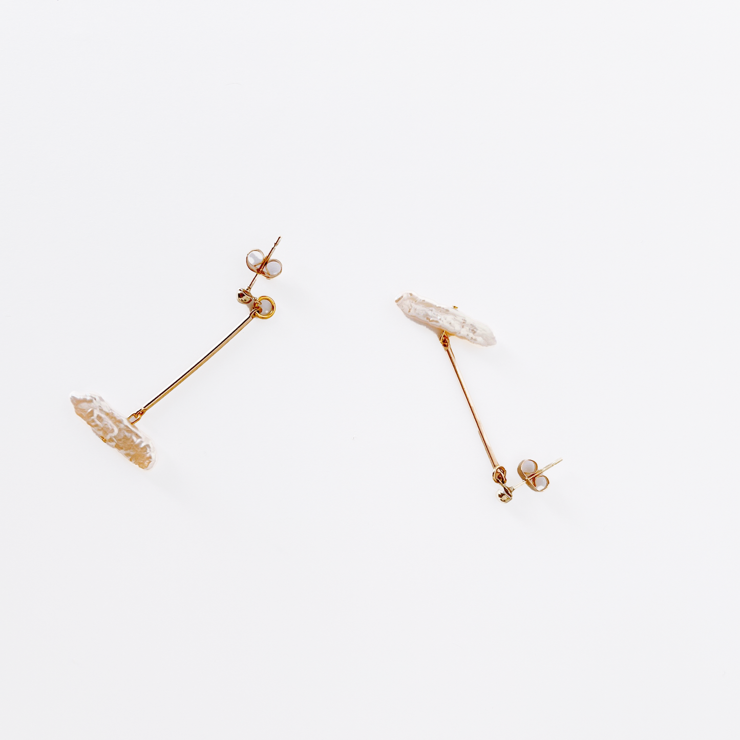 T Earring of Keshi Pearl, Earrings for Women by Hikaru Pearl
