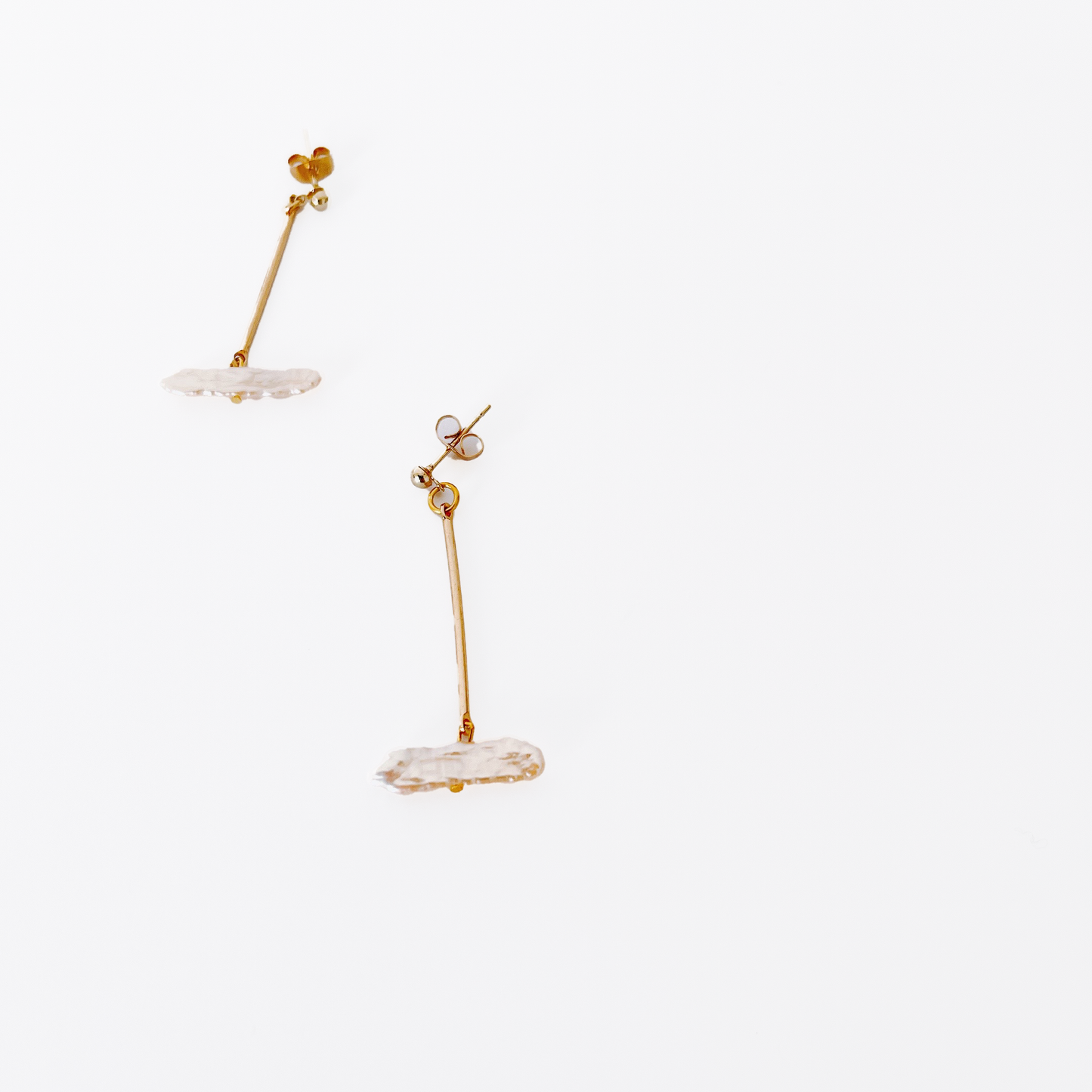 T Earring of Keshi Pearl, Earrings for Women by Hikaru Pearl
