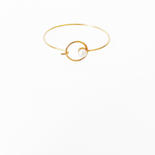 Gold Round Circle Bracelet Bracelets for Women by Hikaru Pearl