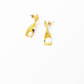 Curve golden plated earring with freshwater pearl by Hikaru Pearl