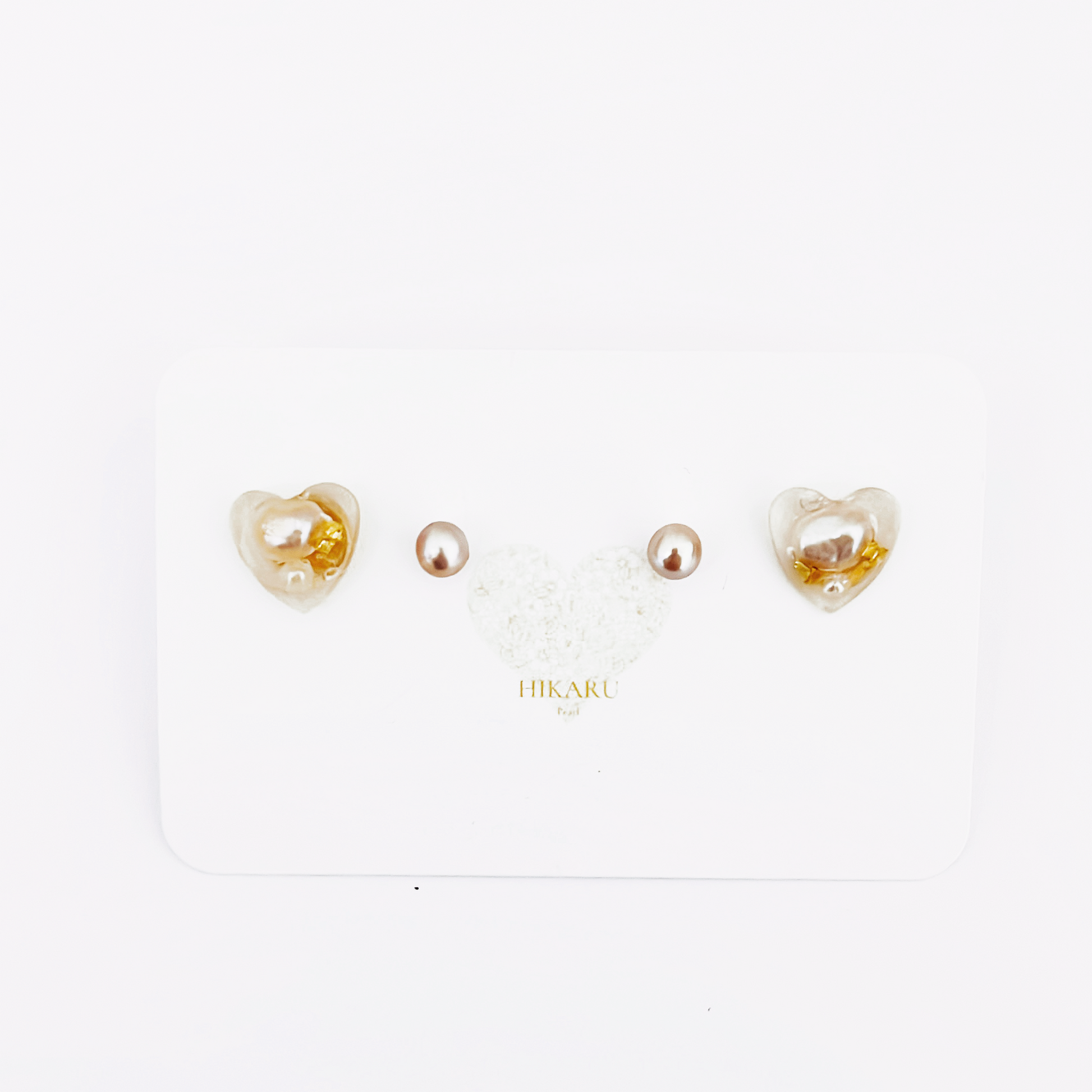 Valentine small stud and earring set by Hikaru Pearl