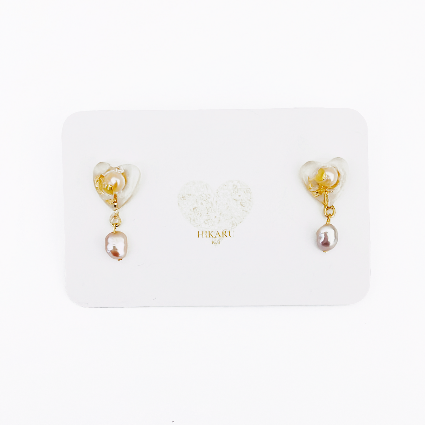 Valentine small stud and earring set by Hikaru Pearl