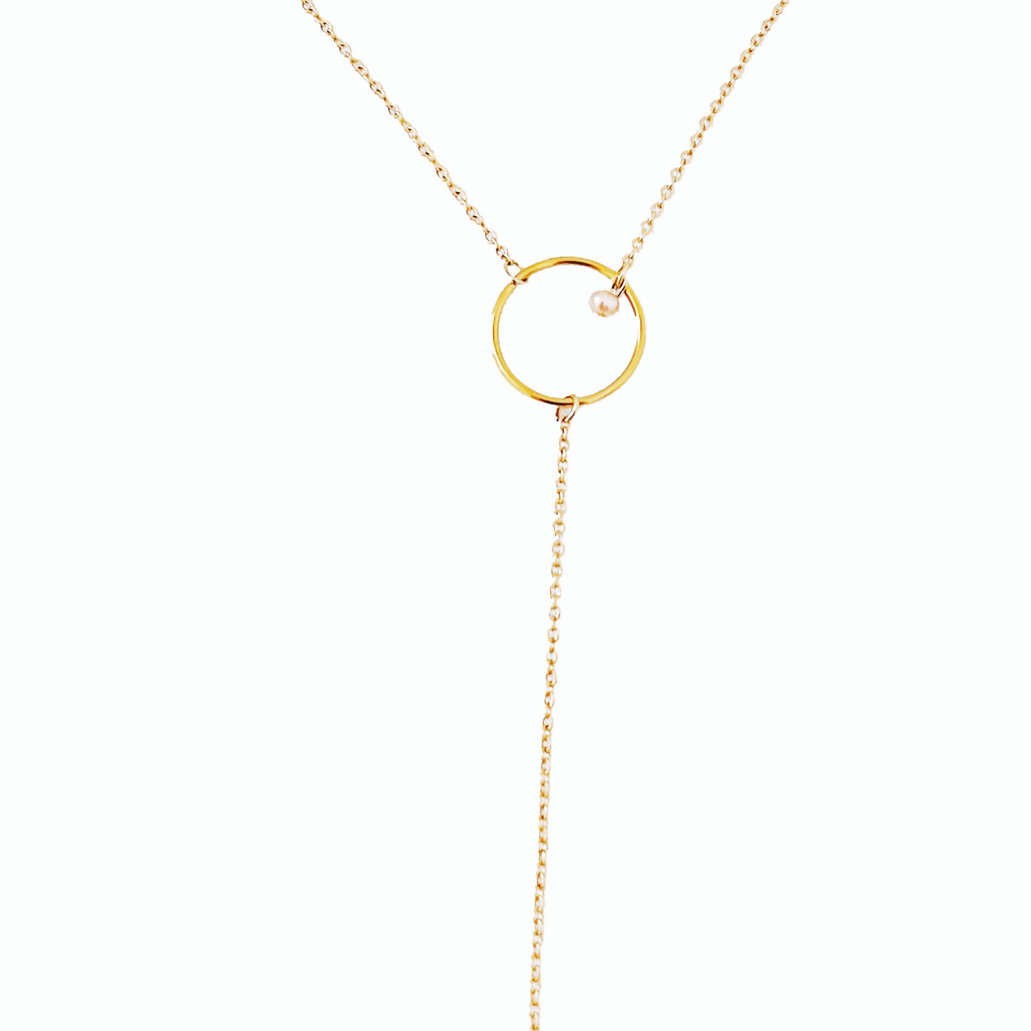 Front and Back Necklace 1 with small pearl by Hikaru Pearl