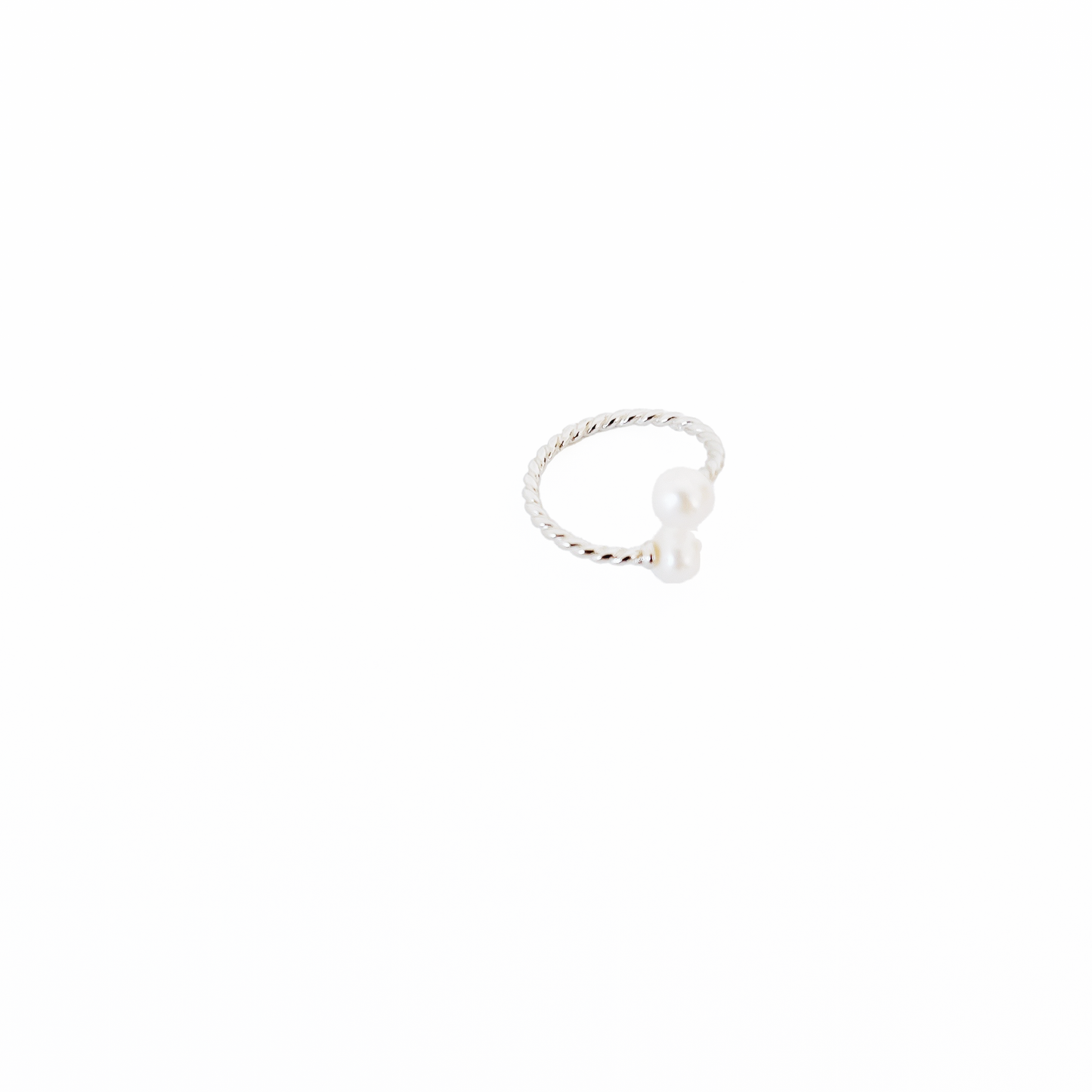 Simple Twisted Pearl Ring White or Pink by Hikaru Pearl