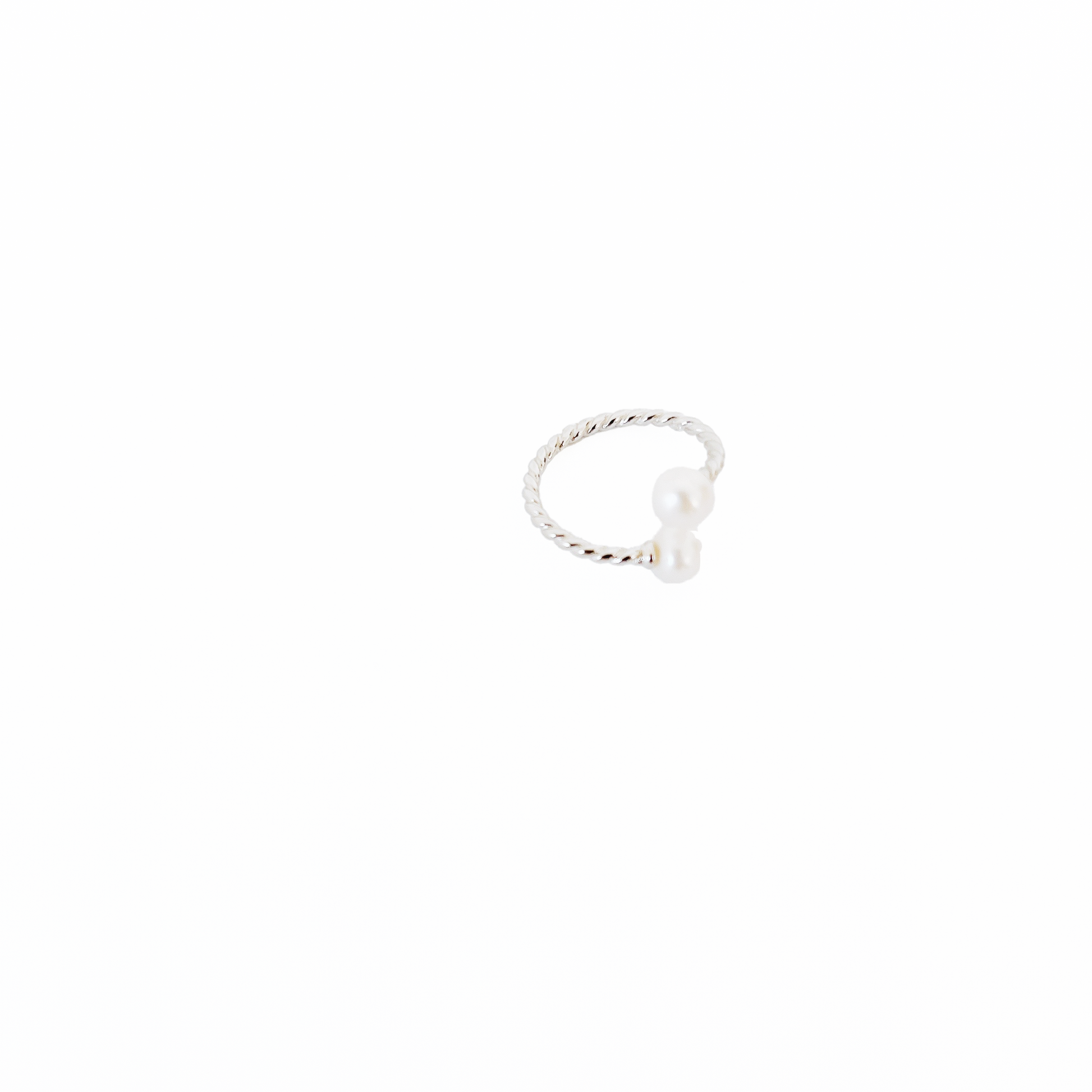 Simple Twisted Pearl Ring White or Pink by Hikaru Pearl