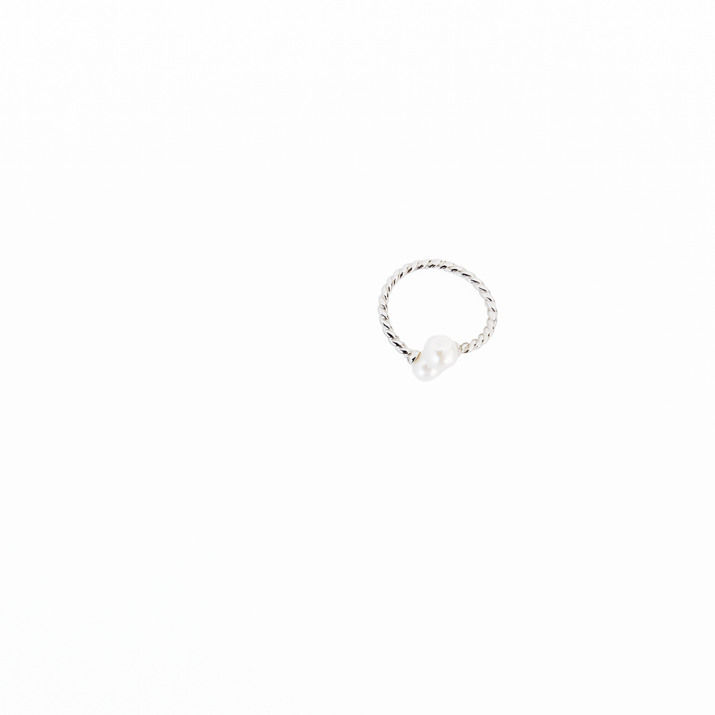 Simple Twisted Pearl Ring White or Pink by Hikaru Pearl