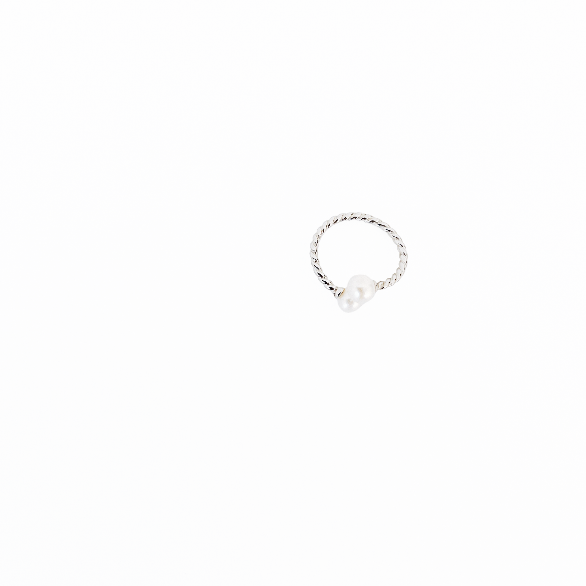 Simple Twisted Pearl Ring White or Pink by Hikaru Pearl