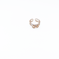 Pink gold double-layer ribbon ring with crushed diamond accents by Hikaru Pearl