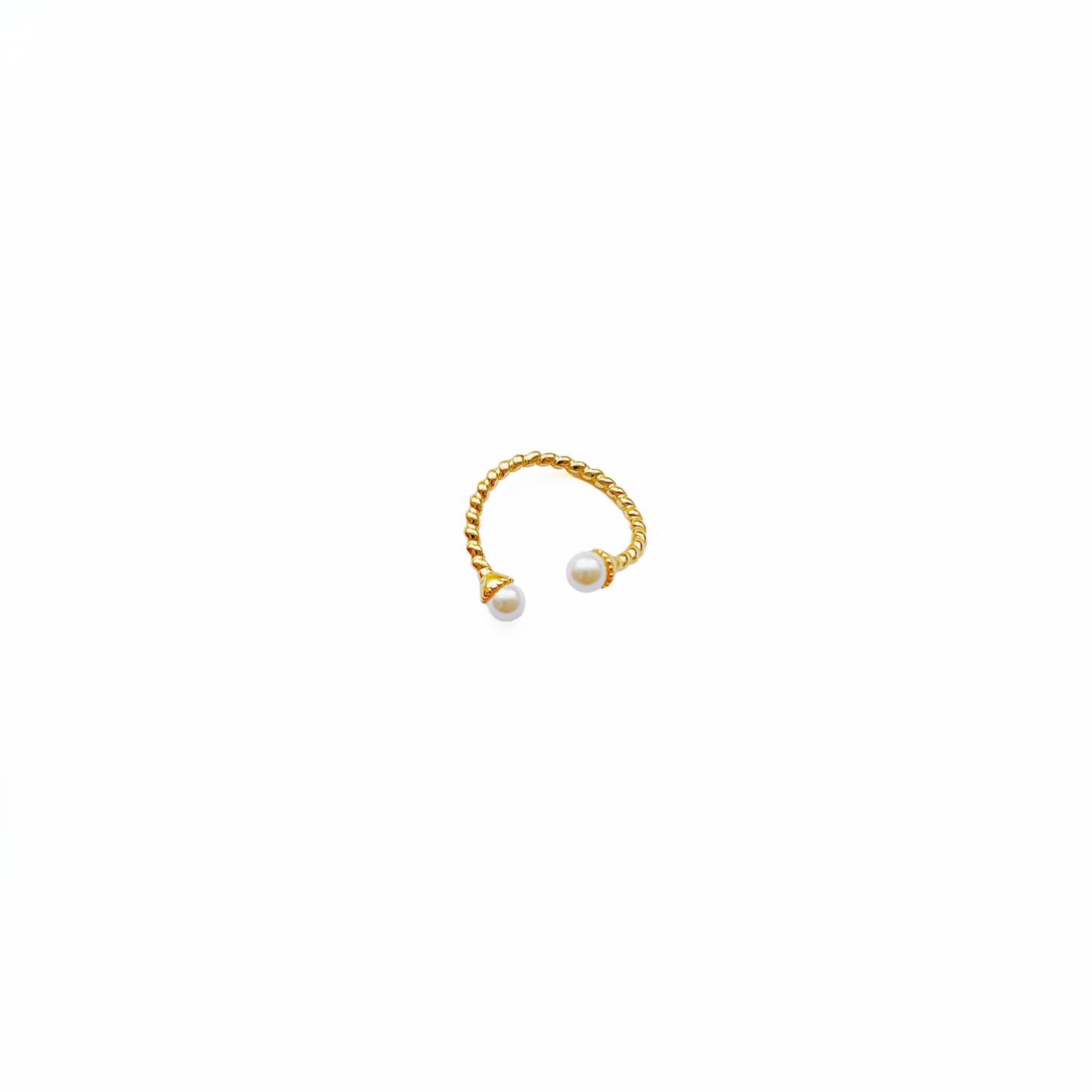 Simply golden twisted ring with pearls or without pearl by Hikaru Pearl