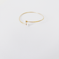 Open bracelet with two pearls, gold colour by Hikaru Pearl
