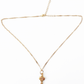 Necklace of Clover charm with a small freshwater pearl white by Hikaru Pearl