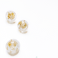  Earring With White Pearl, Gold Stones and Dry Flower. Pearl Earring by Hikaru Pearl