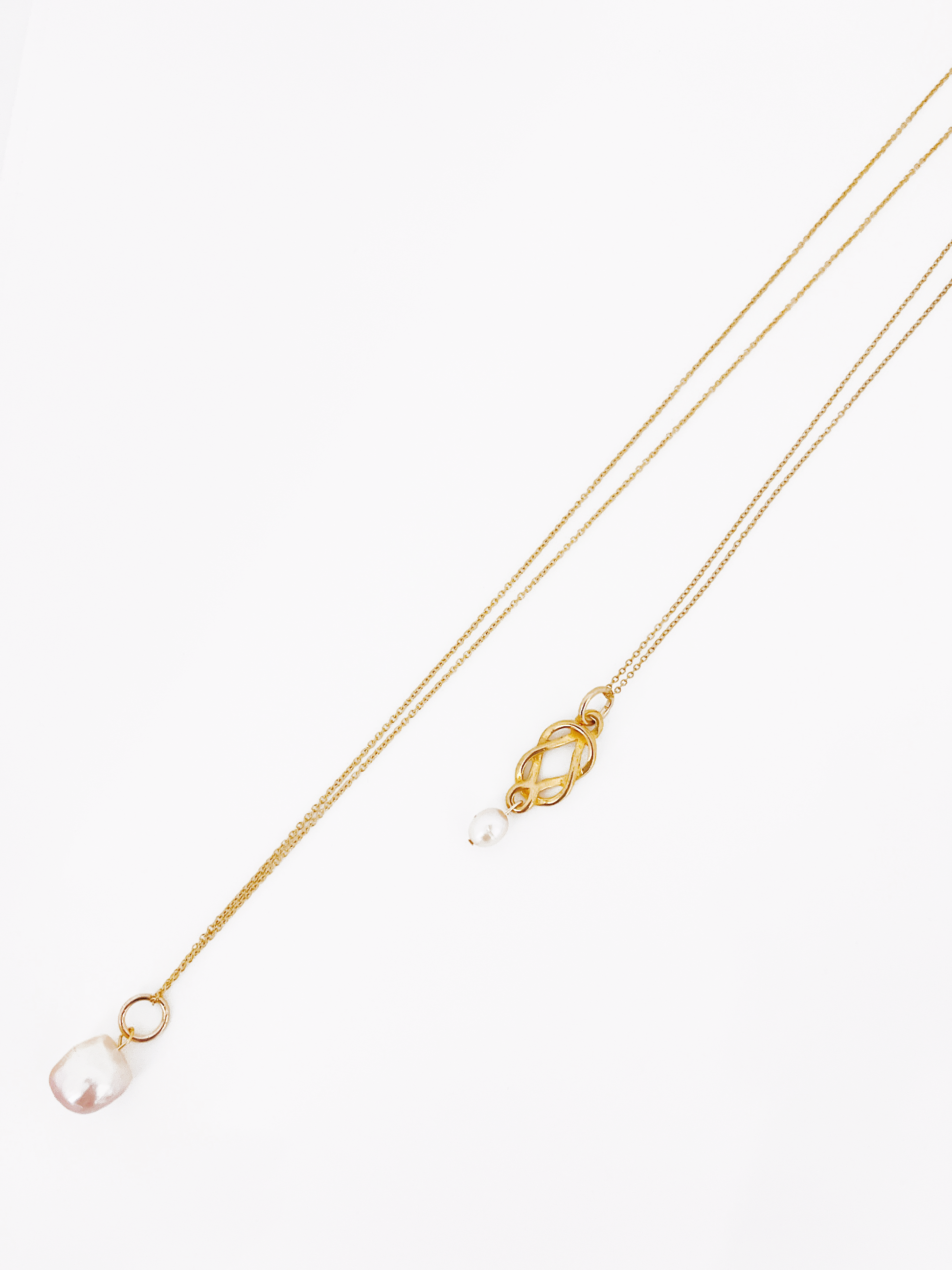 Necklace of infinite charm with a pink freshwater pearl by Hikaru Pearl