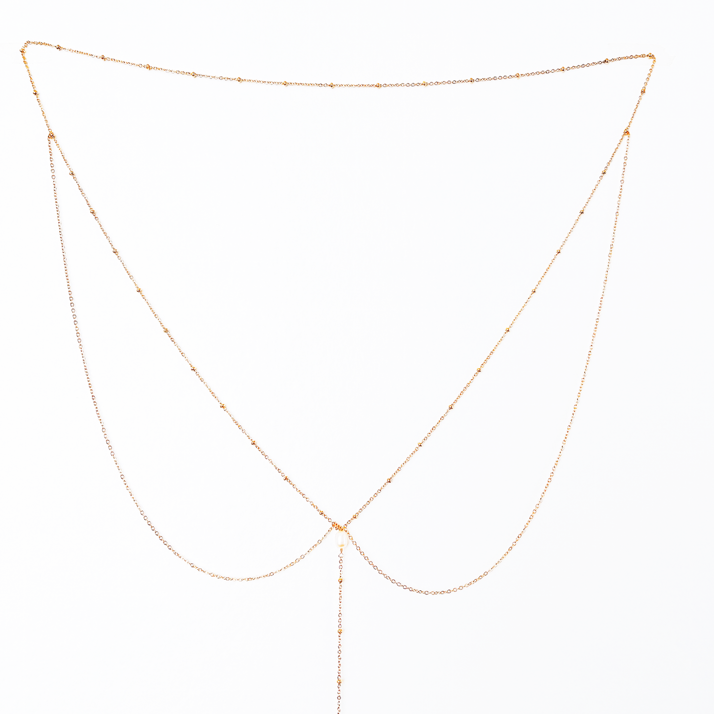 Backdrop and Front Tie Necklace Backdrop Necklace by Hikaru Pearl