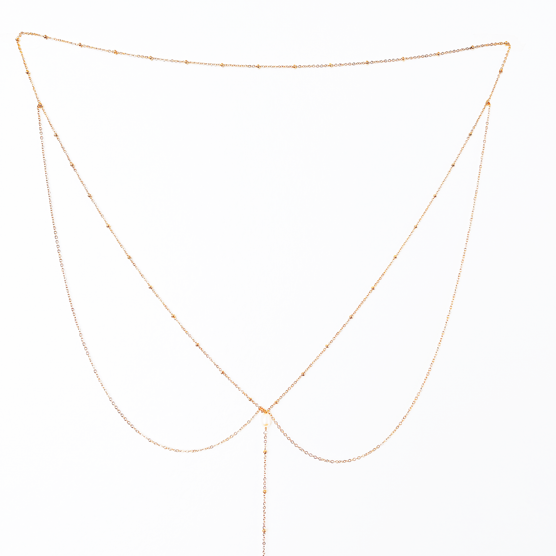 Backdrop and Front Tie Necklace Backdrop Necklace by Hikaru Pearl