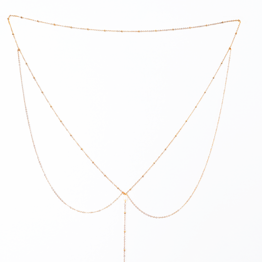 Backdrop and Front Tie Necklace Backdrop Necklace by Hikaru Pearl