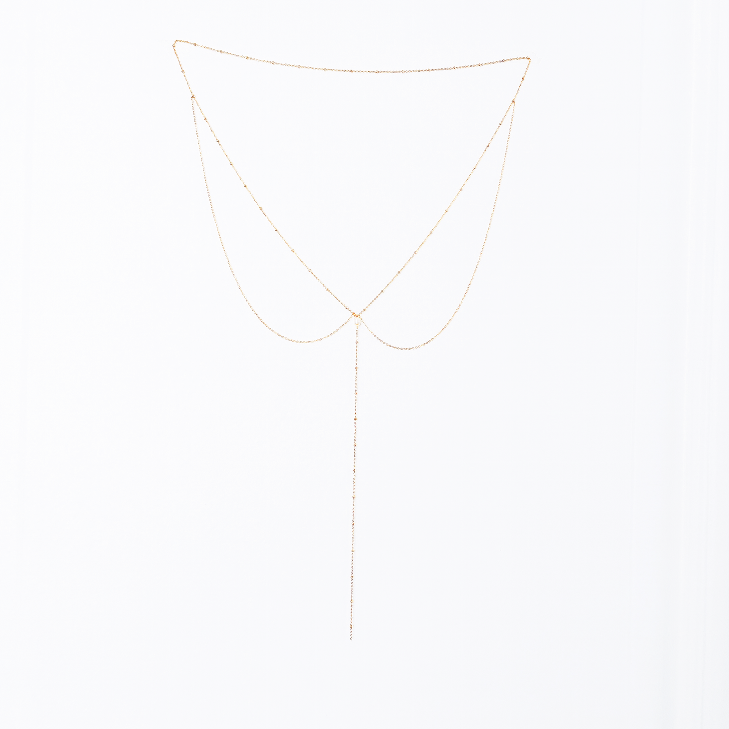 Backdrop and Front Tie Necklace Backdrop Necklace by Hikaru Pearl