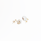 Natural Flatish Baroque Pearl Earring White or Purple, 14k gold filled by Hikaru Pearl