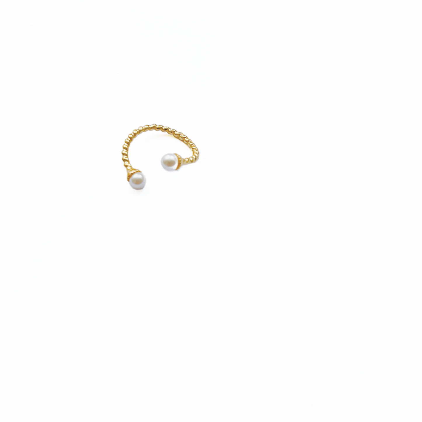 Simply golden twisted ring with pearls or without pearl by Hikaru Pearl
