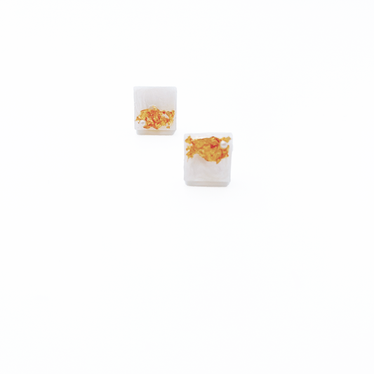 Japanese square resin earring, 14k gold filled by Hikaru Pearl