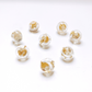  Earring With White Pearl, Gold Stones and Dry Flower. Pearl Earring by Hikaru Pearl