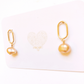Small long Hoop Earring with pink freshwater pearl by Hikaru Pearl