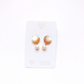 Golden plated Circle with white freshwater pearl, pearl earring by Hikaru Pearl