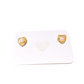 Tiny heart shape of Resin Art earring with a small freshwater pearl and golden leaf, 14k gold filled by Hikaru Pearl