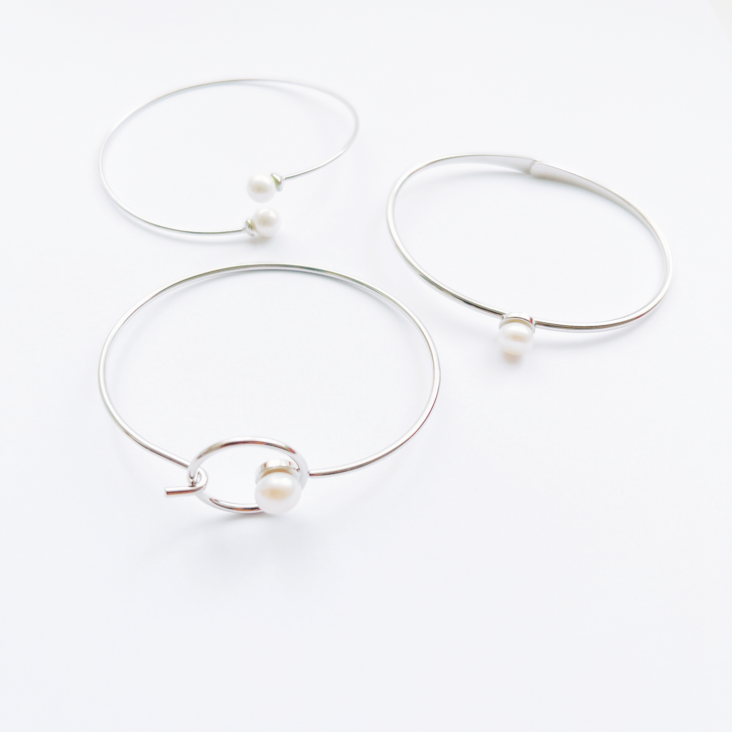 Silver Round Circle Bracelet, Bracelets for Women by Hikaru Pearl