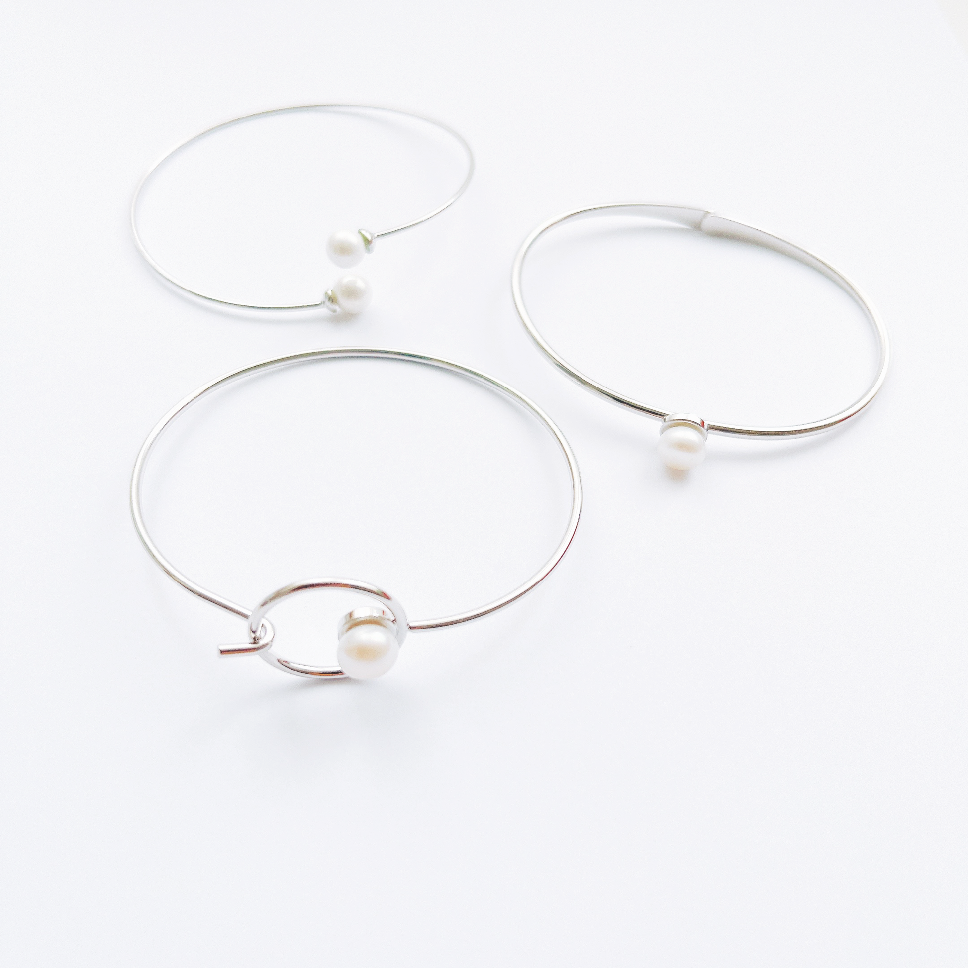 Silver Round Circle Bracelet, Bracelets for Women by Hikaru Pearl